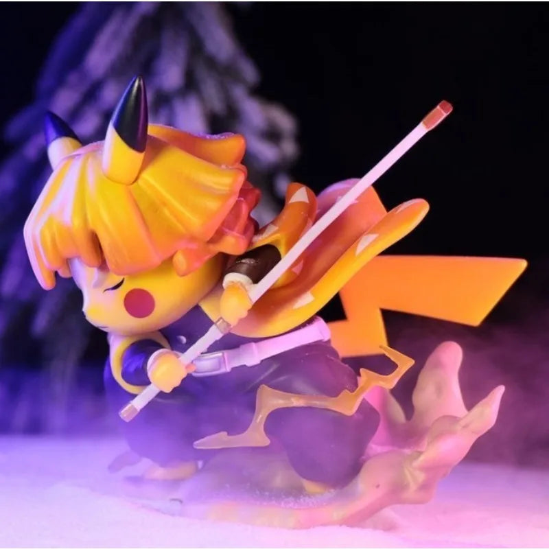 Pokemon Anime Pikachu Cross-Dressing Agatsuma Zenitsu Sammlerfigur aus Vinyl, Geschenkidee, PVC-Actionpuppe