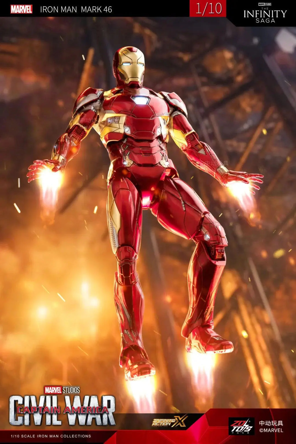 1/10 Original ZD Toys Iron Man MK2 War Machine2.0 MK16 MK11 MK24 MK35 MK47 Tony Stark Collection Model Action Figure Kids Toys