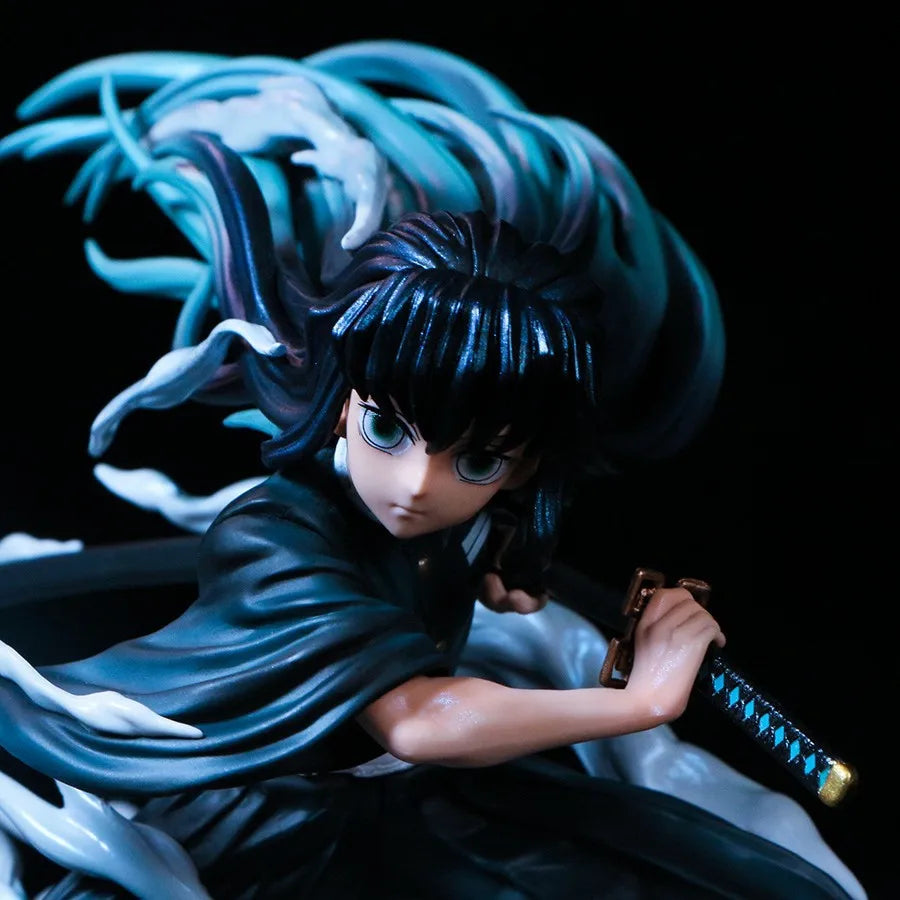 19cm Anime Demon Slayer Series Character Tokitou Muichirou Statue Model Handmade Children's Toy Gift  Anime Figure