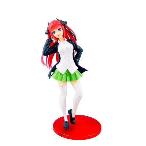 Anime-Figur Nino, 20 cm, schwarze Jacke, College-Uniform, The Quintessential Quintuplets, stehendes Modell, Puppen, Spielzeug, Geschenk, PVC-Material