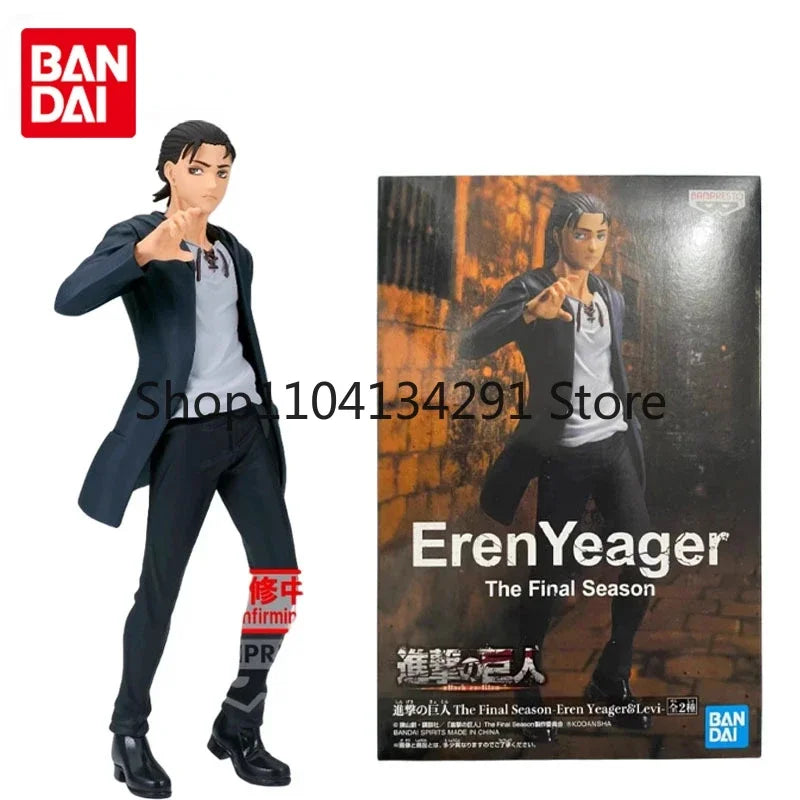 Authentic Bandai Eyeglass Factory Attack on Titan Final Season Eren Yeager Figure Birthday Gift Toy Collectible Model