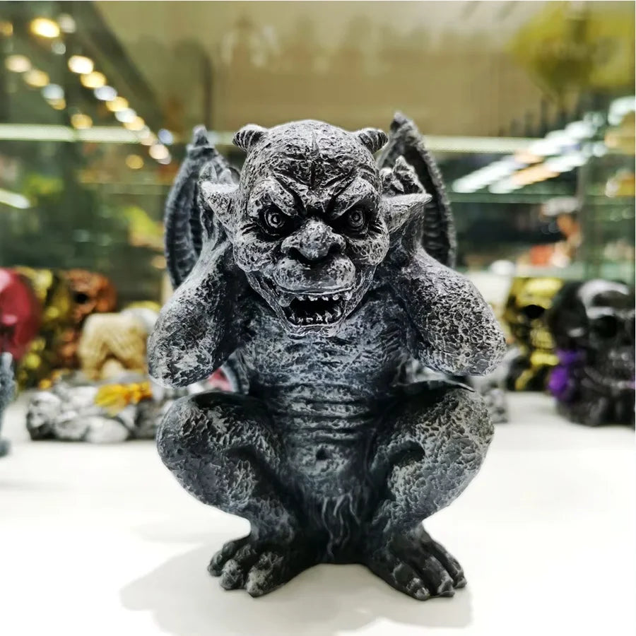 Gargoyle Resin Craft  Stone Monster Ball Holder   Crystal Ball  Mineral Specimen Stand  Decorative Ornament  Gift