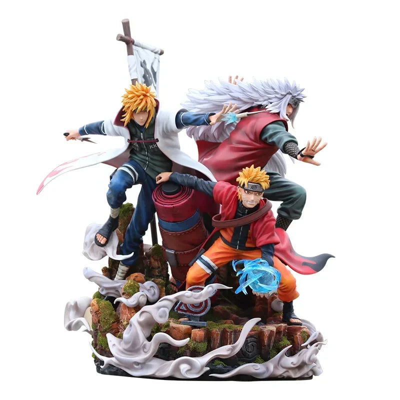 41 cm große NARUTO GK So Big Figuren Destiny Jiraiya Namikaze Minato Uzumaki Naruto zusammen Meister und Schüler Figur