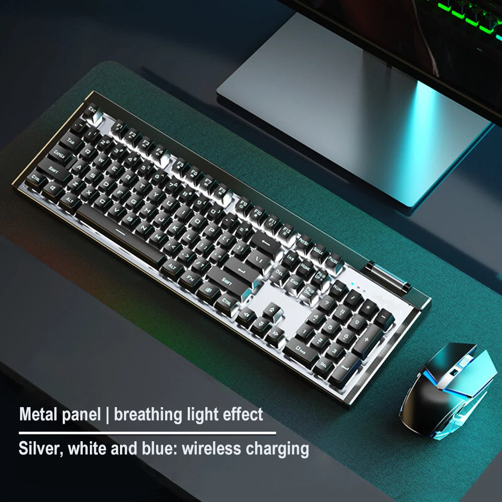 T610 Kabellose Tastatur- und Mauskombination, wiederaufladbar, für Notebook, Desktop, Büro, Heimspiele und E-Sport