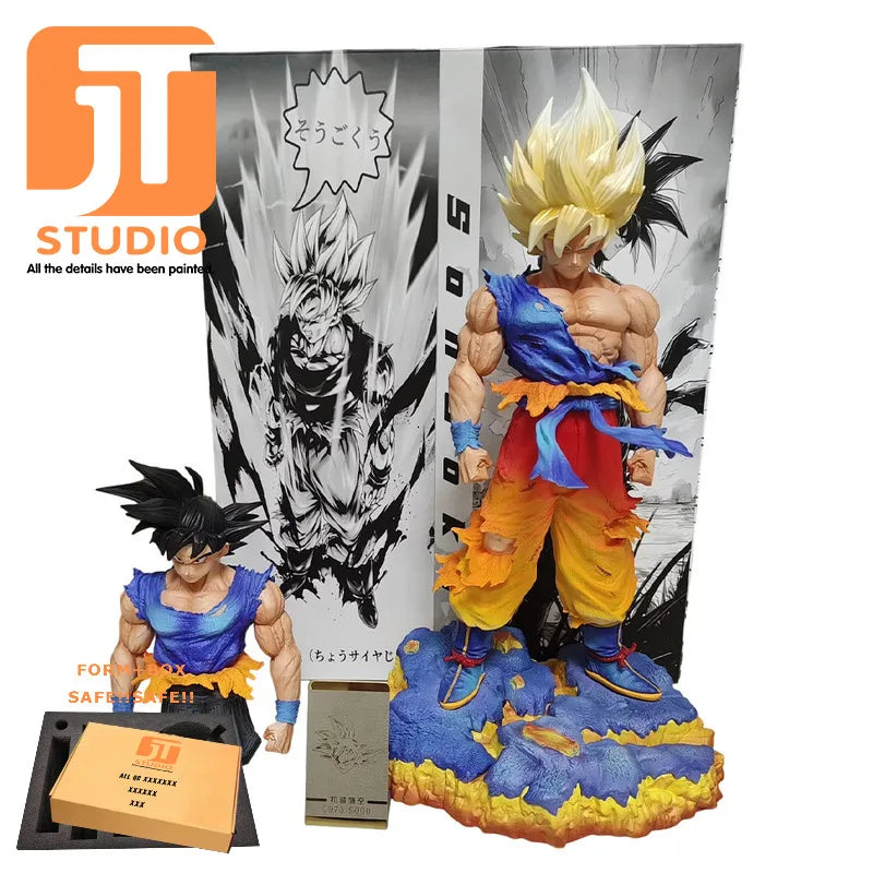 JT Studio Dragon Ball Z Goku Vegeta Gogeta SSJ1 SSJ2 SSJ4 SSJ3 Vegetto Dragonball Anime Model Figure GK Statue DBZ Figurine Toys