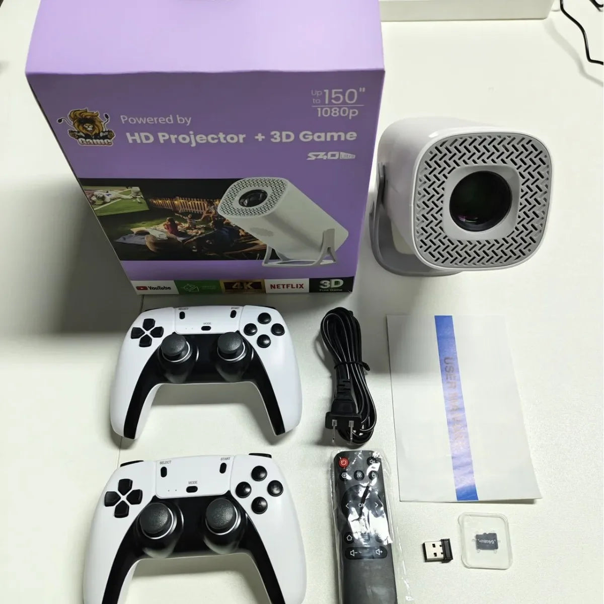 NEU S40 Ultra Mini Smart-Projektor 720P Spiel 8GB Video Outdoor Beamer Android 11 Wifi OS Classic für Ps1 Videospielkonsole