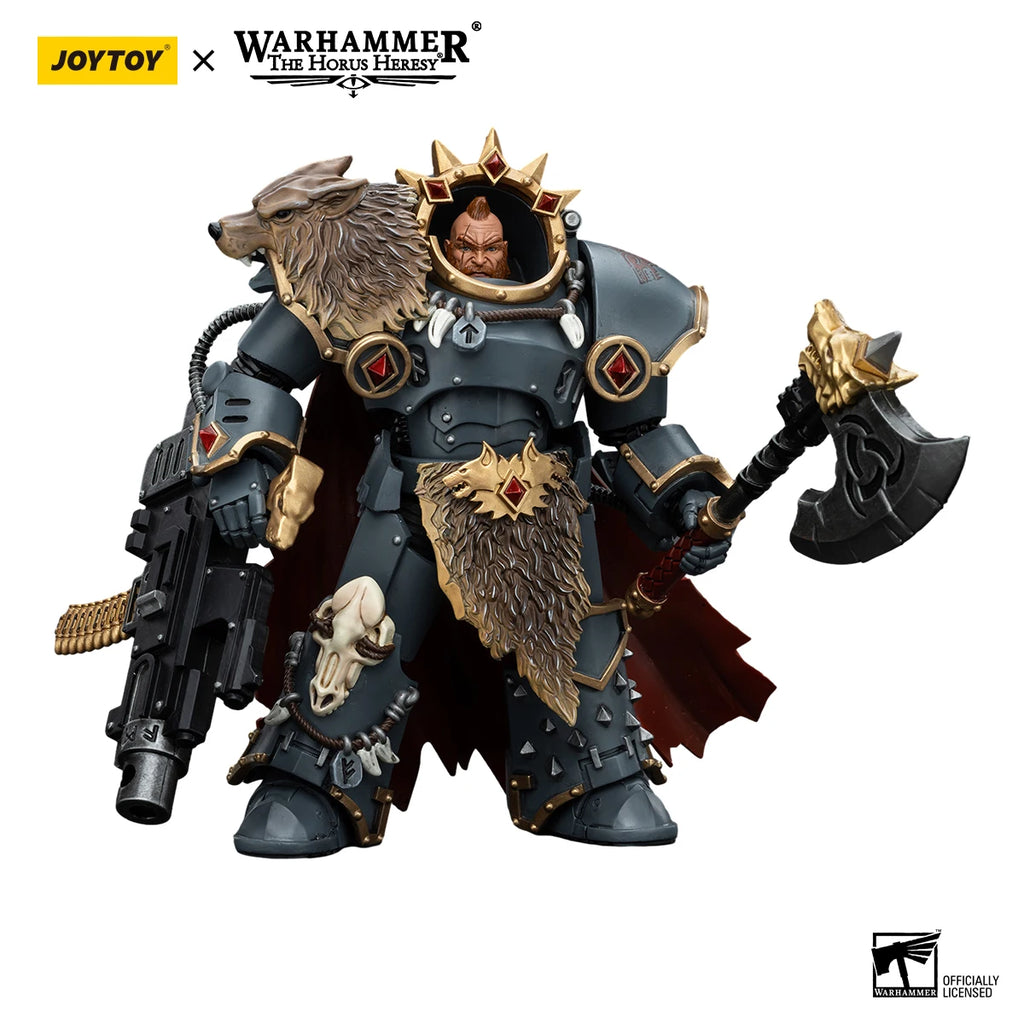 JOYTOY Warhammer 30K 1/18 Action Figure Space Wolves Hvarl Red-Blade Anime Military Model