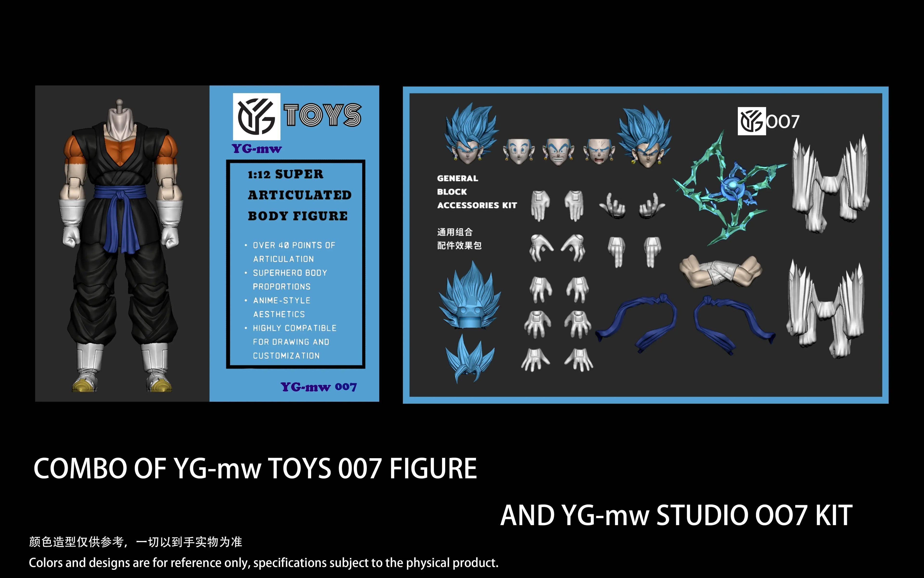 YGmw Toys Longying Vegito Dragon Ball OC007/OC008 SHF 1/12 Scale Action Figure Anime Models Toy Doll Gift Collectible