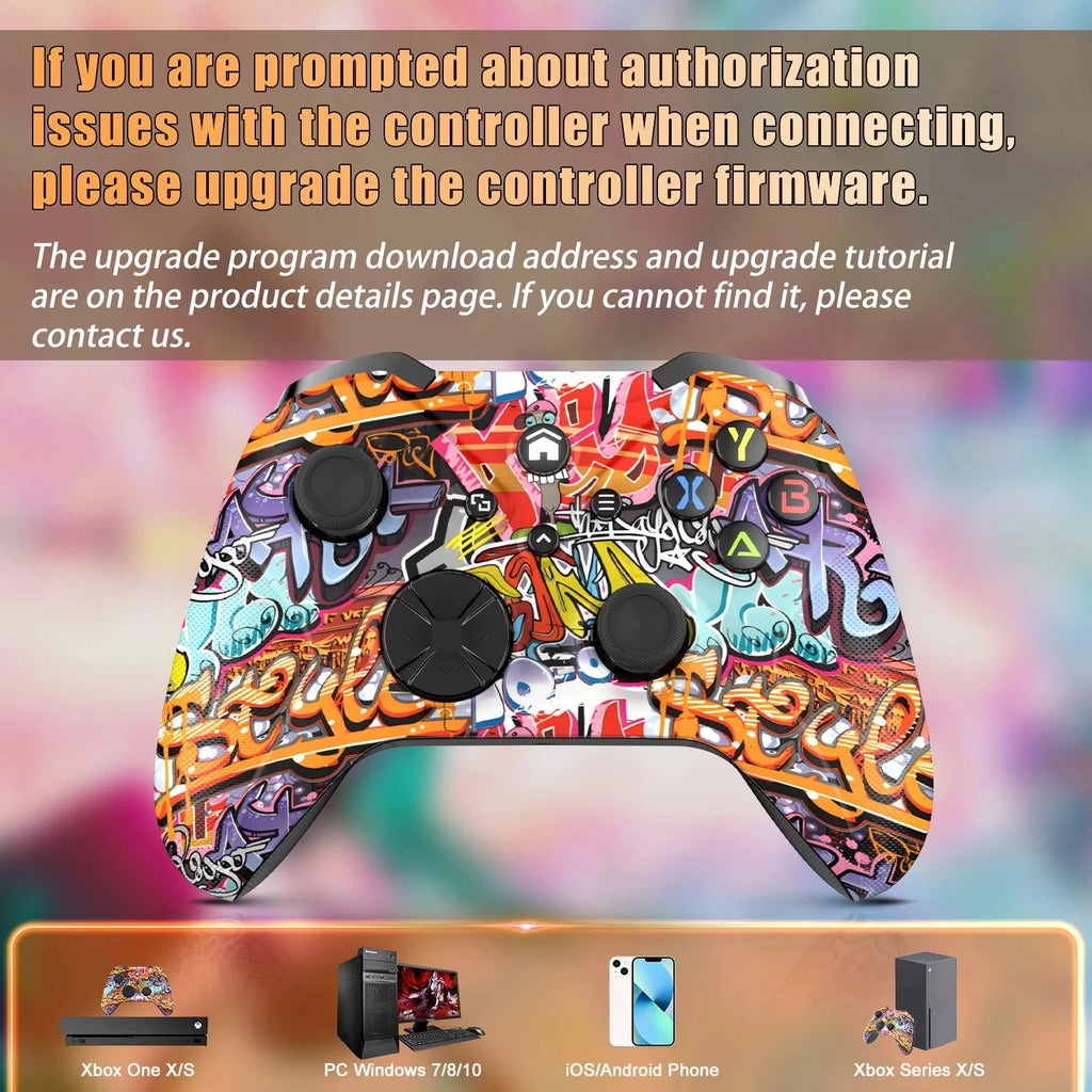 Wireless Xbox Controller for Xbox One X-S/ Xbox Series X-S/ PC, Support Turbo Macro Function, Six-Axis Sensor and Dual Vibration
