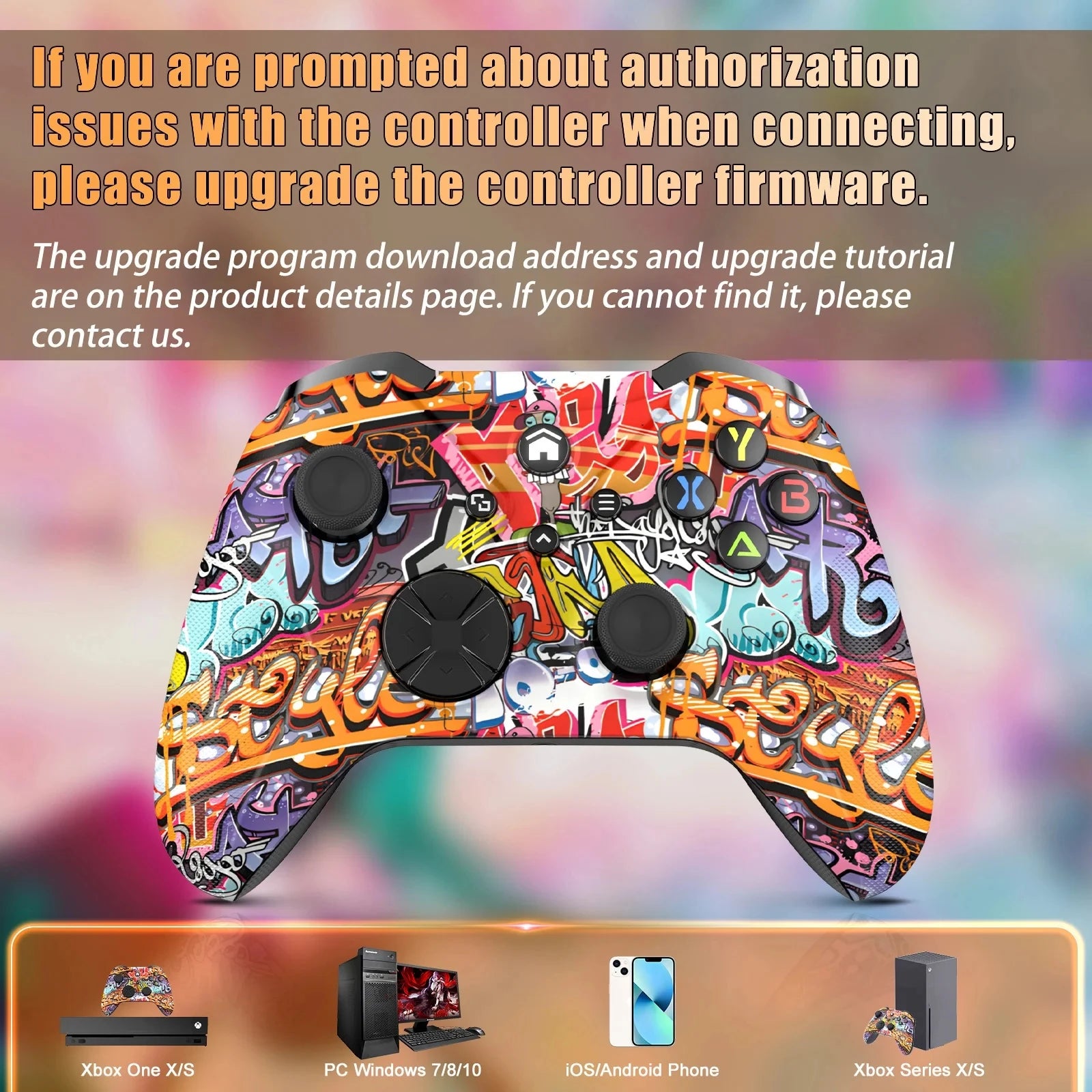 Wireless Xbox Controller for Xbox One X-S/ Xbox Series X-S/ PC, Support Turbo Macro Function, Six-Axis Sensor and Dual Vibration