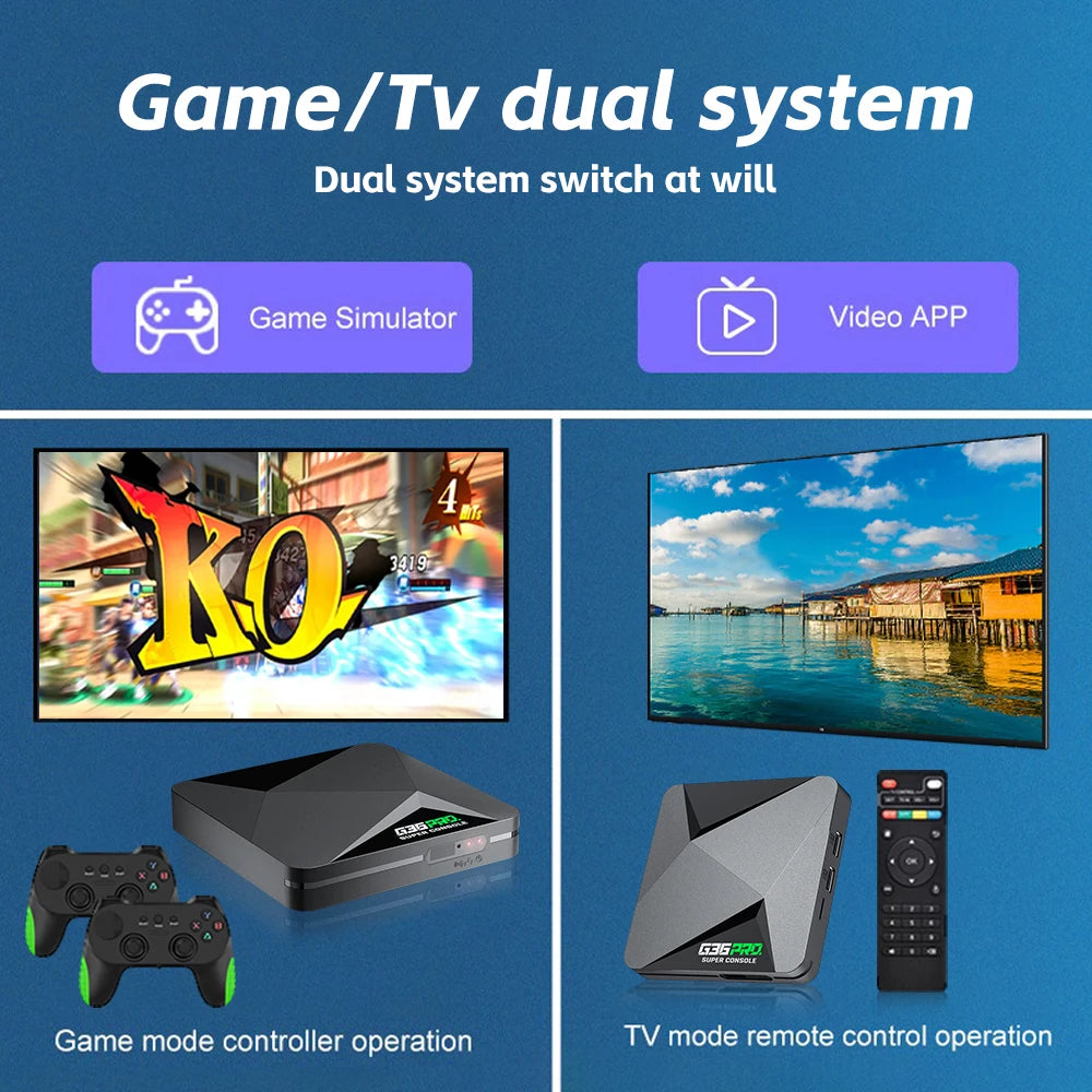 Super Console G36 Pro Retro-Videospielkonsole mit 120.000 Videospielen für PS1/GBA/MD/CPS mit Gamepad-Geschenkbox für Kinder