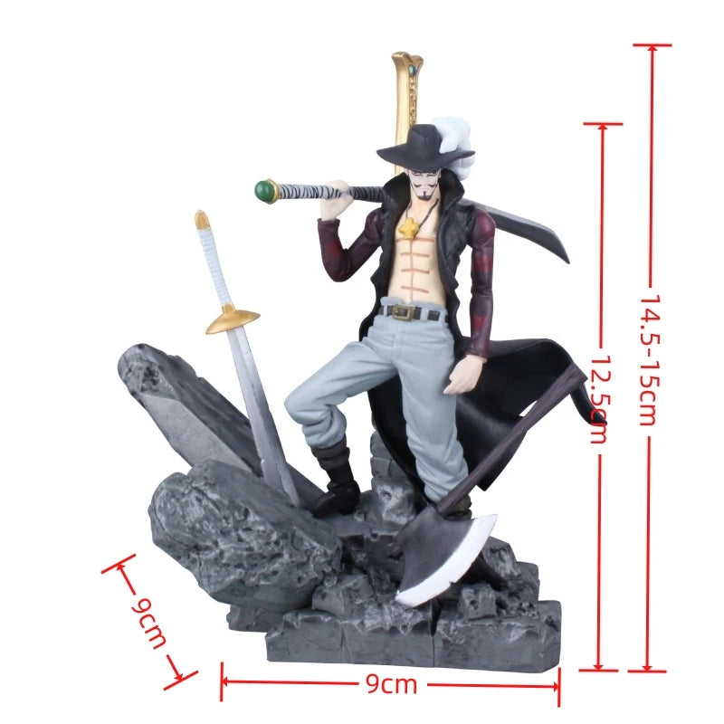 14CM ONE PIECE Anime Figures Dracule Mihawk Top Decisive Battle Action Figure PVC Model Toys Collection Ornaments Doll Fans Gift