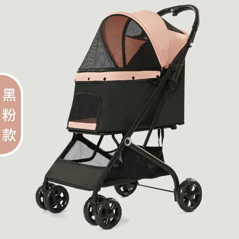 Wholesale  Pet Stroller  Easy To Walk Folding Travel Carrier Designer Customization Dog Stroller Supplies for Small Medium Pets