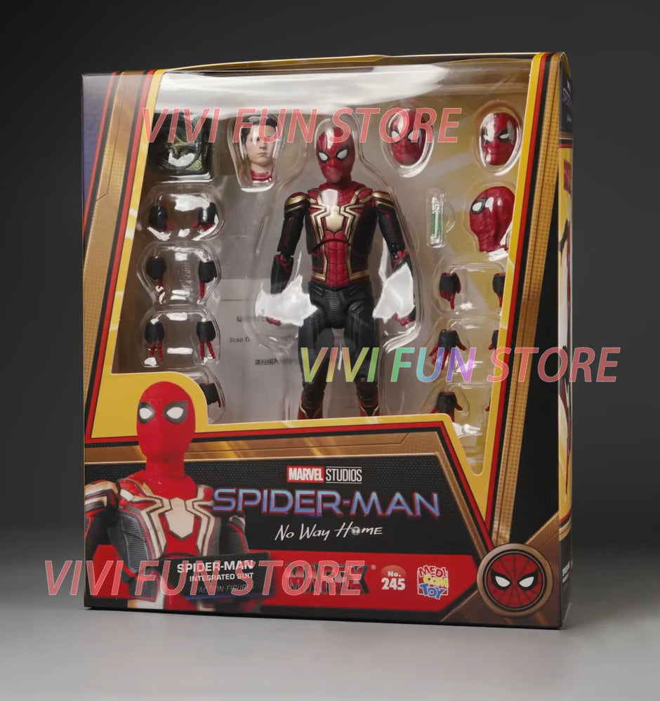In Stock Originate MAFEX 245 Spider Man Integrated Suit Movability Model Toys Collect Spider-Man: No Way Home ACTION FIGURE
