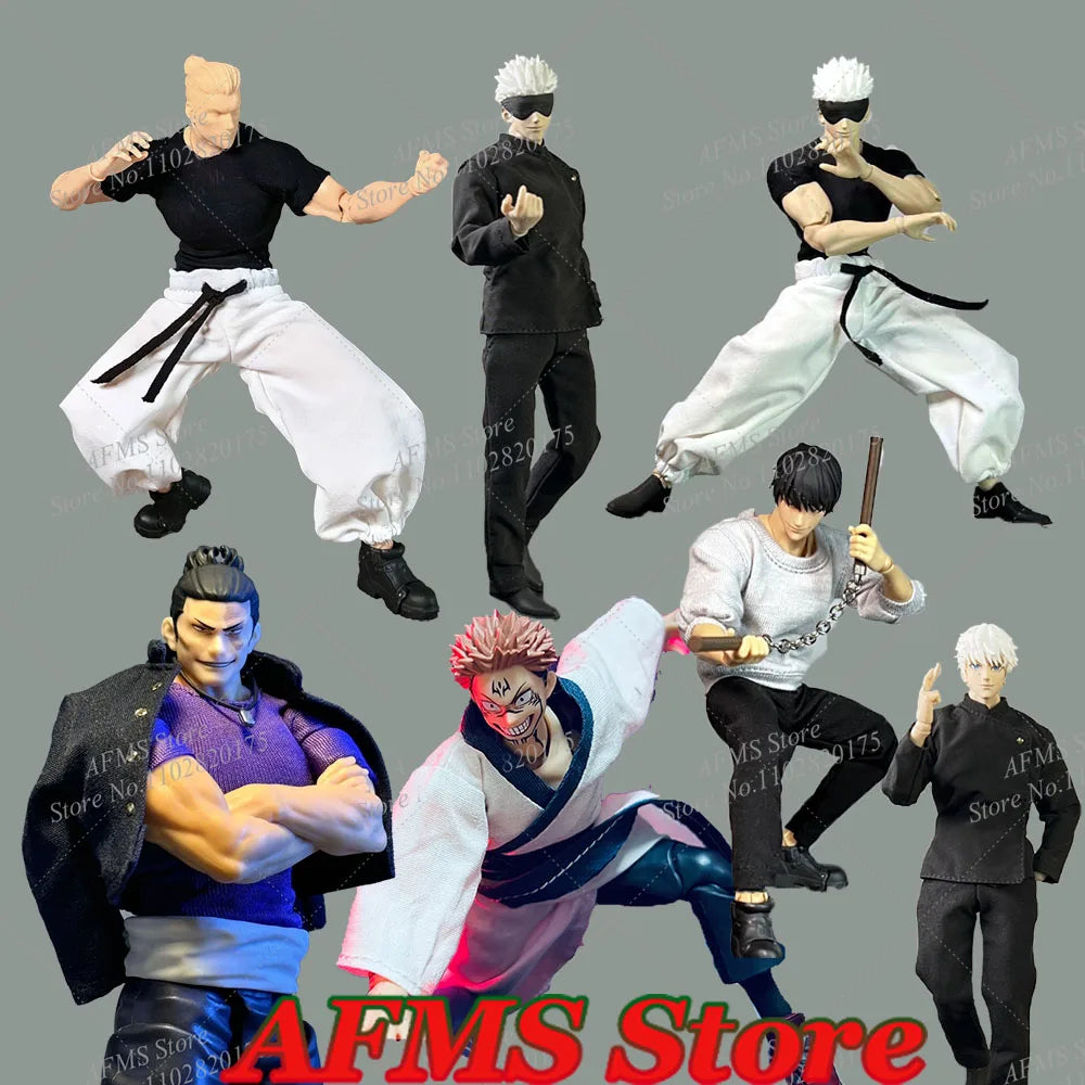 Колекционерска фигура в мащаб 1/12 Fushiguro Toji T Shirt Pants Ryomen Sukuna Itadori Yuji Aoi Todo Satoru Gojo Clothes Fit 6" Body