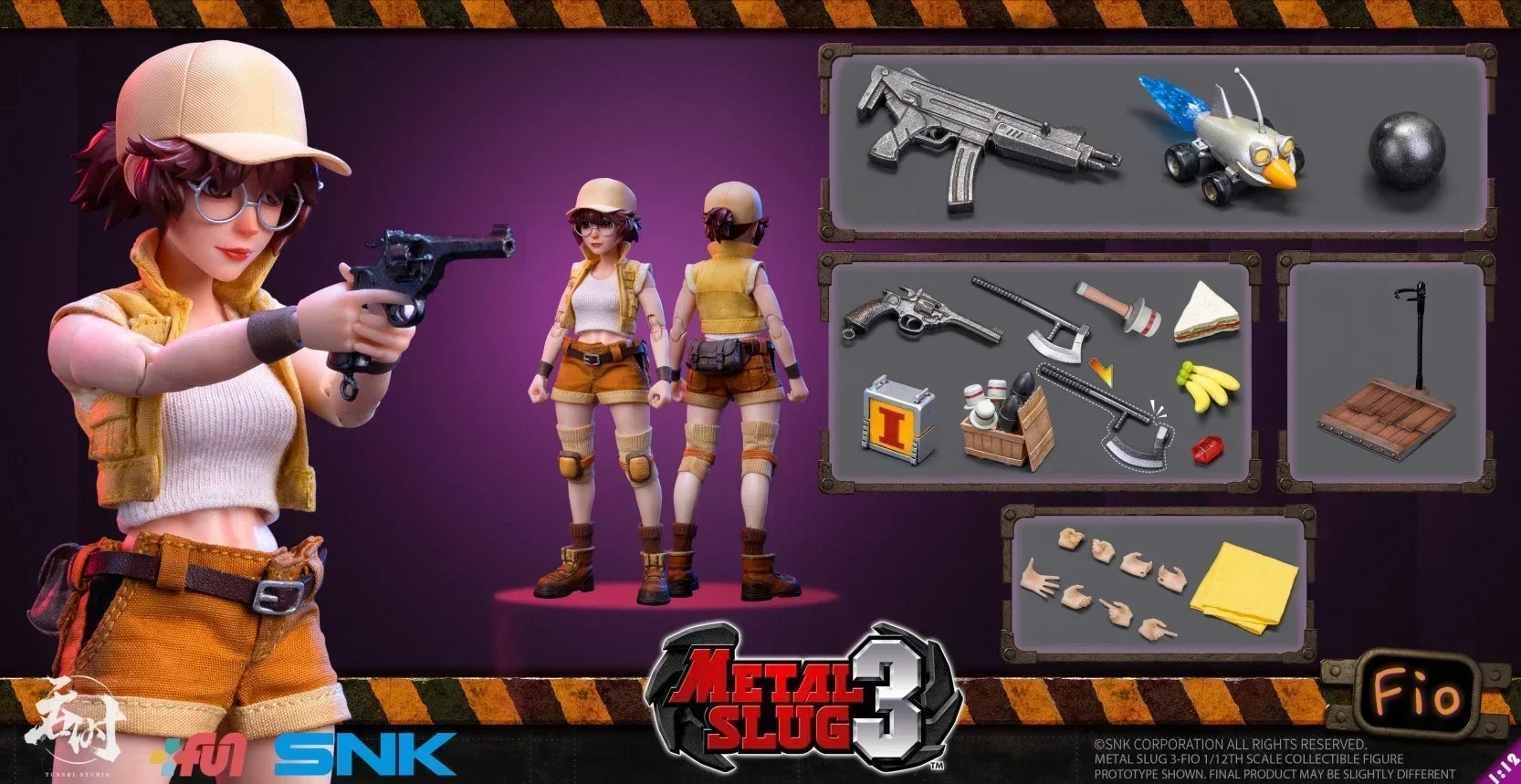 En Stock Original Snk Metal Slug Figura De Acción Juguete Fior Airi Sisters 1/12 Colección De Tela Regalo