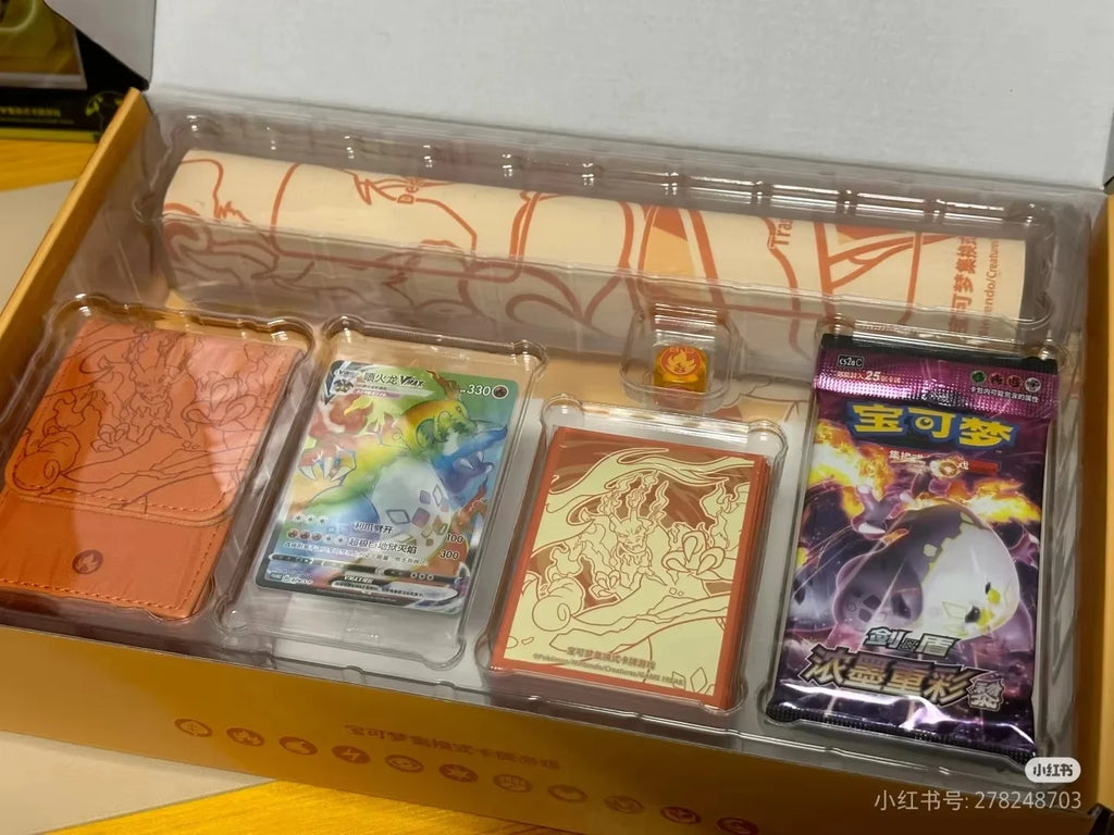 Hot Original Pokemon Card Simplified Chinese Ptcg Charizard Vmax Fight Gift Box Trading Cards Game Children Gifts Xmas Gift