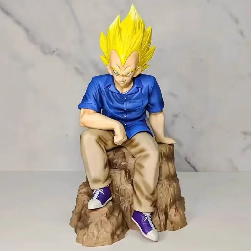 22cm Dragon Ball Figure Vegeta Anime Figure Pink Casual Style Vegeta Figurine Pvc Collection Statue Ornament Toys Model Gift