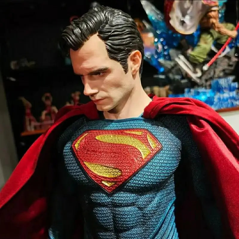 50 cm Super Man Anime Figur Superm Dawn Of Justice Actionfigur PVC 2 Köpfe 2 Hände Statue Ornament Kinderspielzeug Geschenk