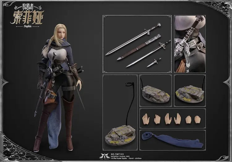 Height About 30CM 1/6 Scale Medieval Cold Face Aloof Hunter Sophia Warrior 12-inch Full Set Action Figure Soldier YMTOYS YMT103