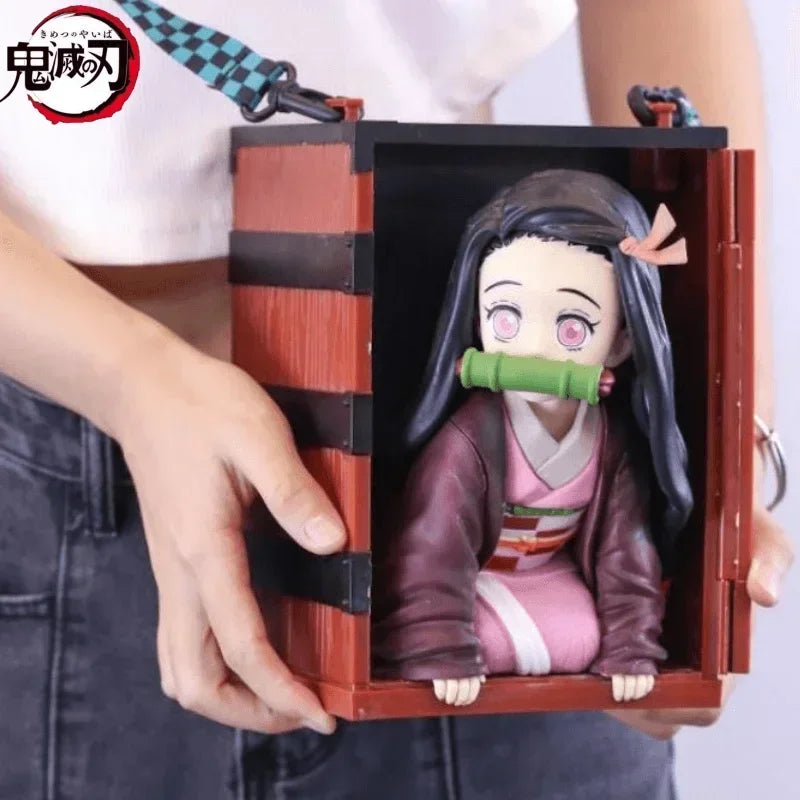 Neue 22 cm große Anime-Actionfiguren: Demon Slayer Kimetsu No Yaiba Kamado Nezuko Popcorn Bucket PVC-Sammlerstück, Deko-Modelle, Spielzeug, Geschenke