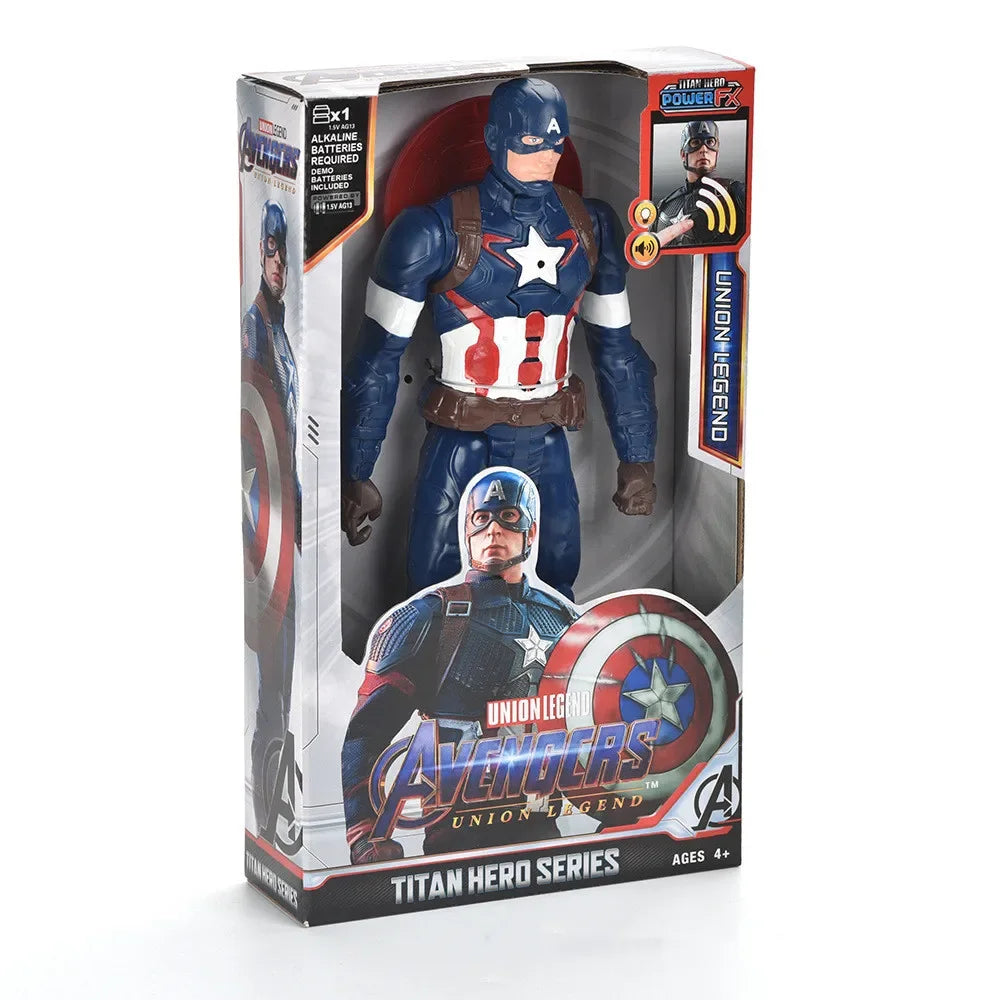 30cm Marvel Avengers Toy Thanos Hulk Spiderman Iron Man Captain America Thor Black Panther With Sound And Light Action Toy Gifts