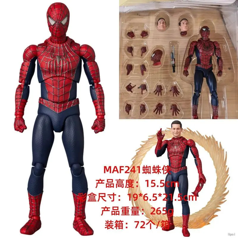 Mafex 241 Spider-Man No Way Home Articulated Action Figure Collectible Model With Replaceable Heads Hands 15.5cm For Marvel Fans