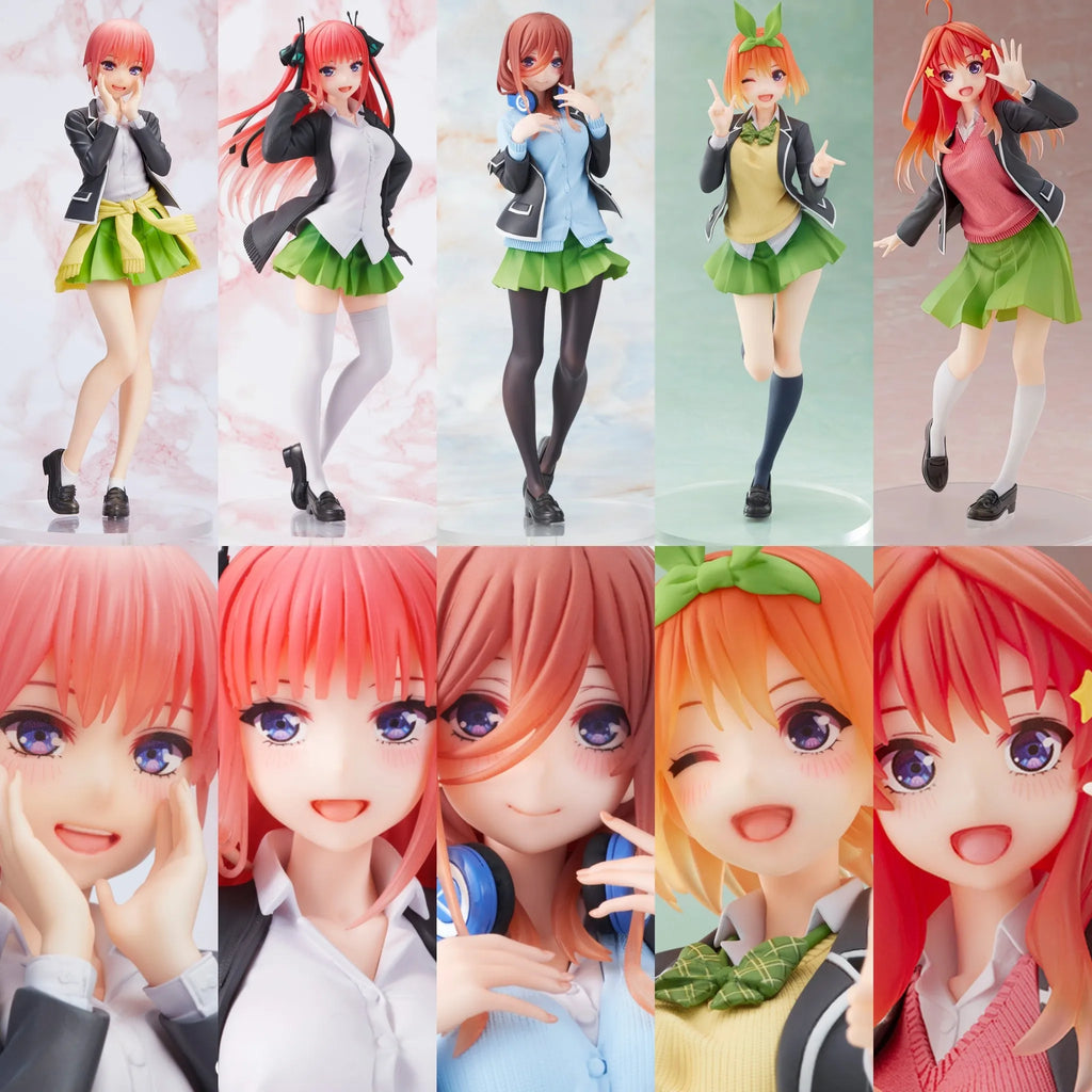 5Style Anime Figure Ichik 18CM School Uniform The Quintessential Quintuplets Model Dolls Toy Gift Collec Nakano Nino Miku