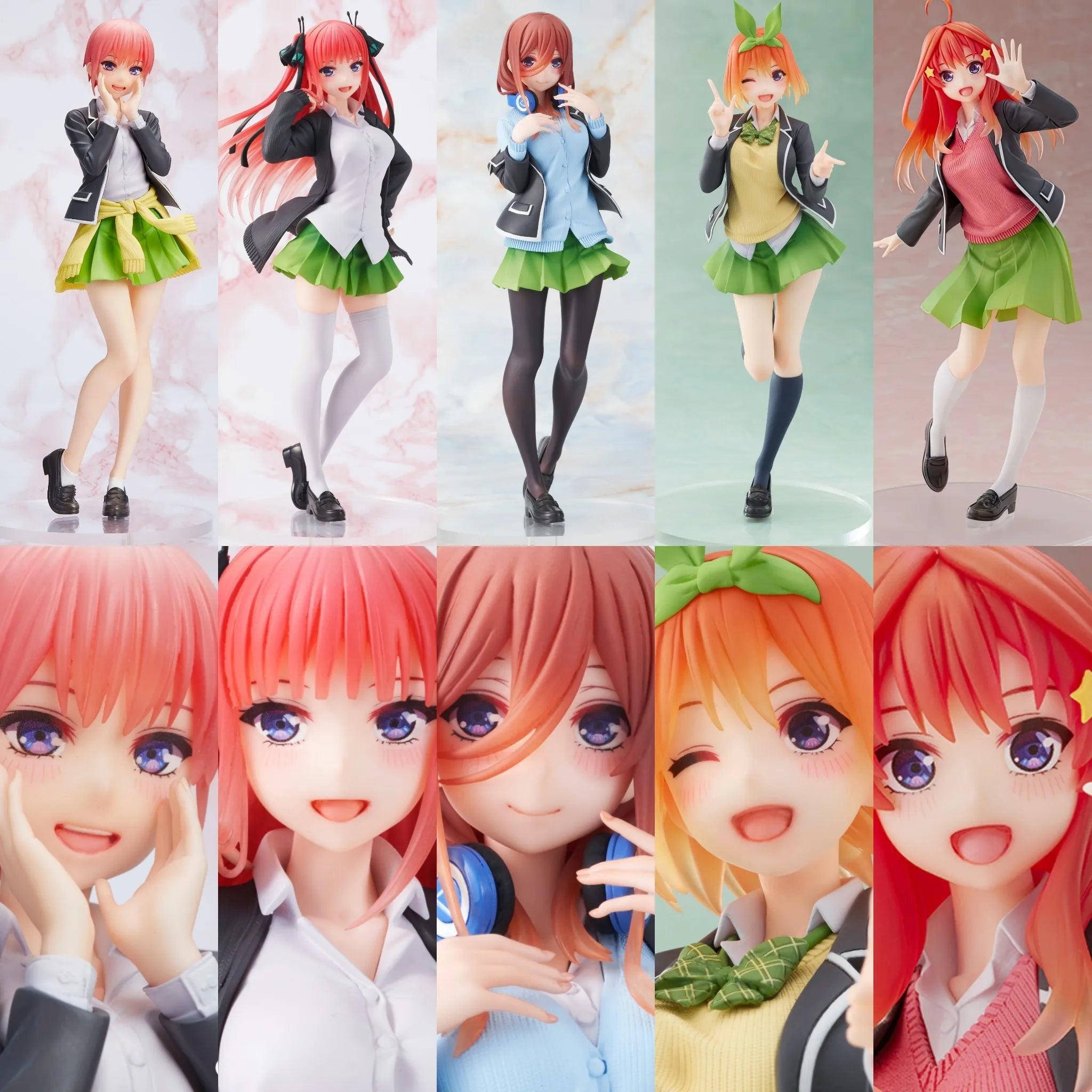 5Style Anime Figure Ichik 18CM School Uniform The Quintessential Quintuplets Model Dolls Toy Gift Collec Nakano Nino Miku