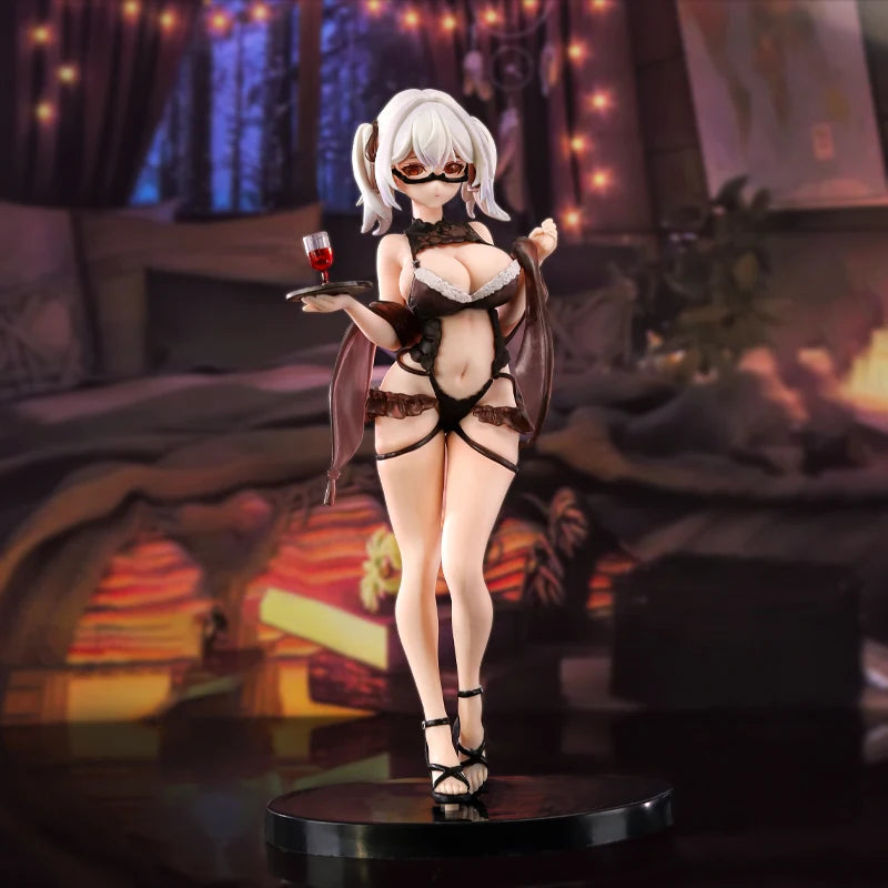 26cm Anime Shiny Series Waitress Cynthia Figure Hentai Adult Toys Female Action Figure Toys Hobbies Girl Sexy Girl Figurine