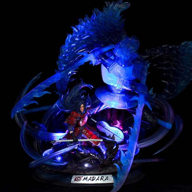 Naruto 36cm Anime Figures Naruto Uchiha Madara Figure Susanu PVC Illuminated Statue Collection Model Gk Figurine Toy Gifts