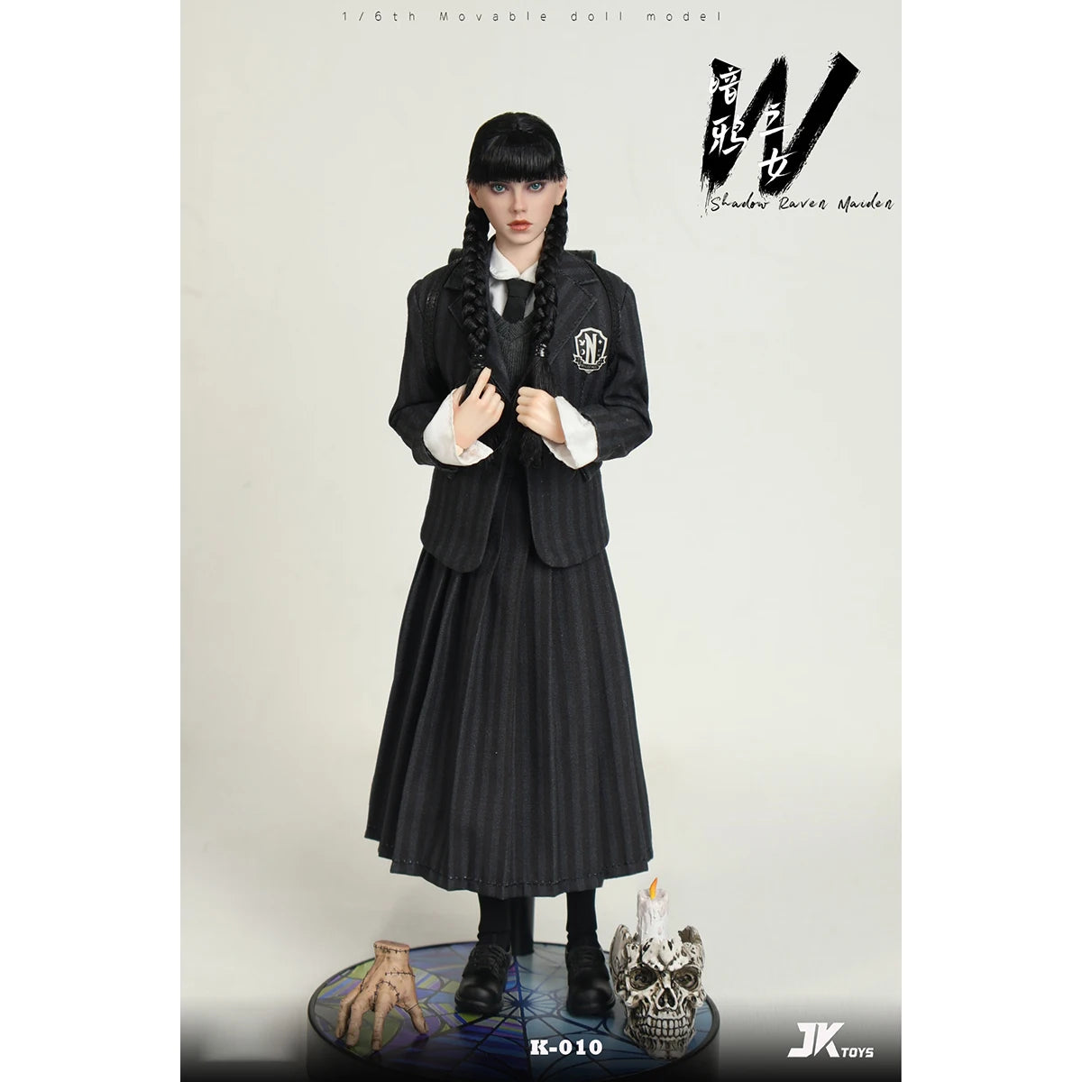HIPLAY JKTOYS Shadow Raven Maiden Wednesday K-010 1/6 Action Figure