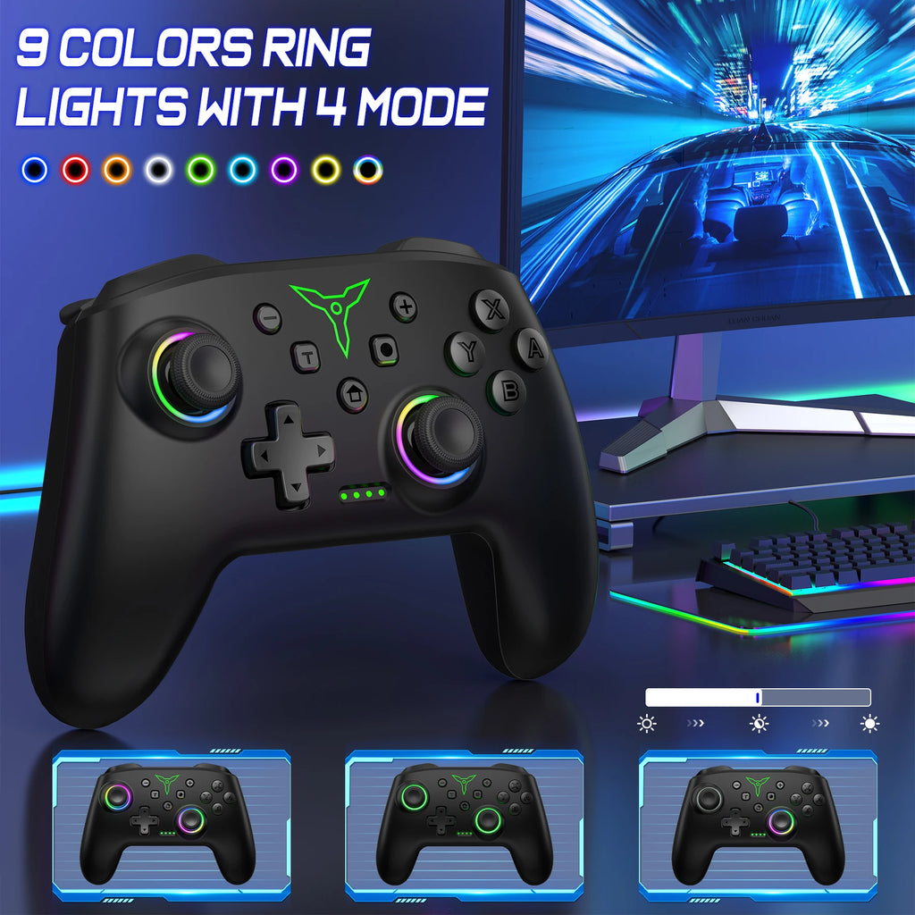 BEBONCOOL Q218 Wireless Switch Controller For Nintendo Switch/OLED/Lite/Android/IOS/ PC with Programmable,Turbo,6-Axix Gyro