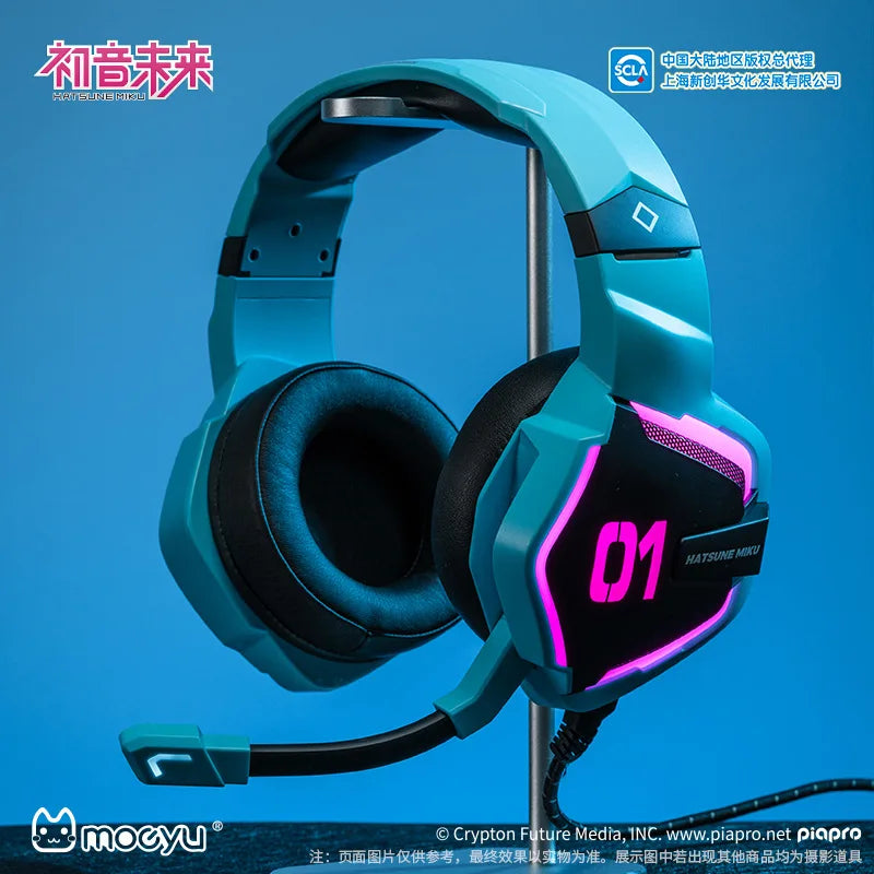 New Anime Hatsune Miku Heart Of Esports Series Figure Wired and wireless Esports headphone game earphone Gifts
