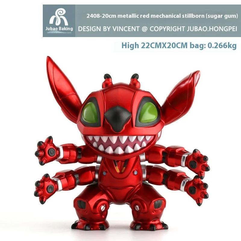Stitch Mechanical Model Red Blue Gray Steampunk Robot Figure Anime Collectible Desktop Decor Stitch Figure Stitch Plush Toy