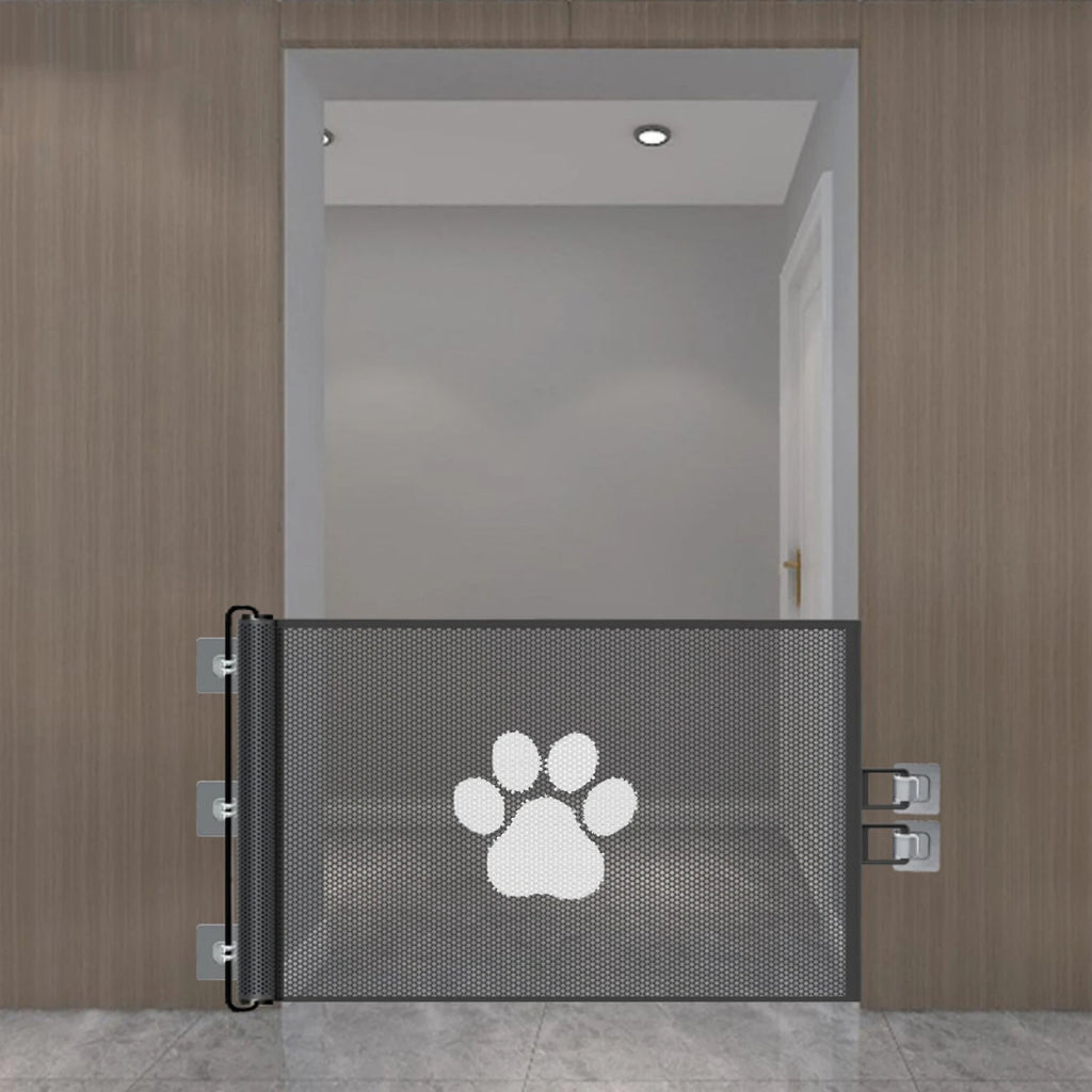 Retractable Pet Door Mesh Dog Fence Cat Fence Kitten Fence Suitable for Doorways, Stairs, Corridors Prevent Pet Vandalism