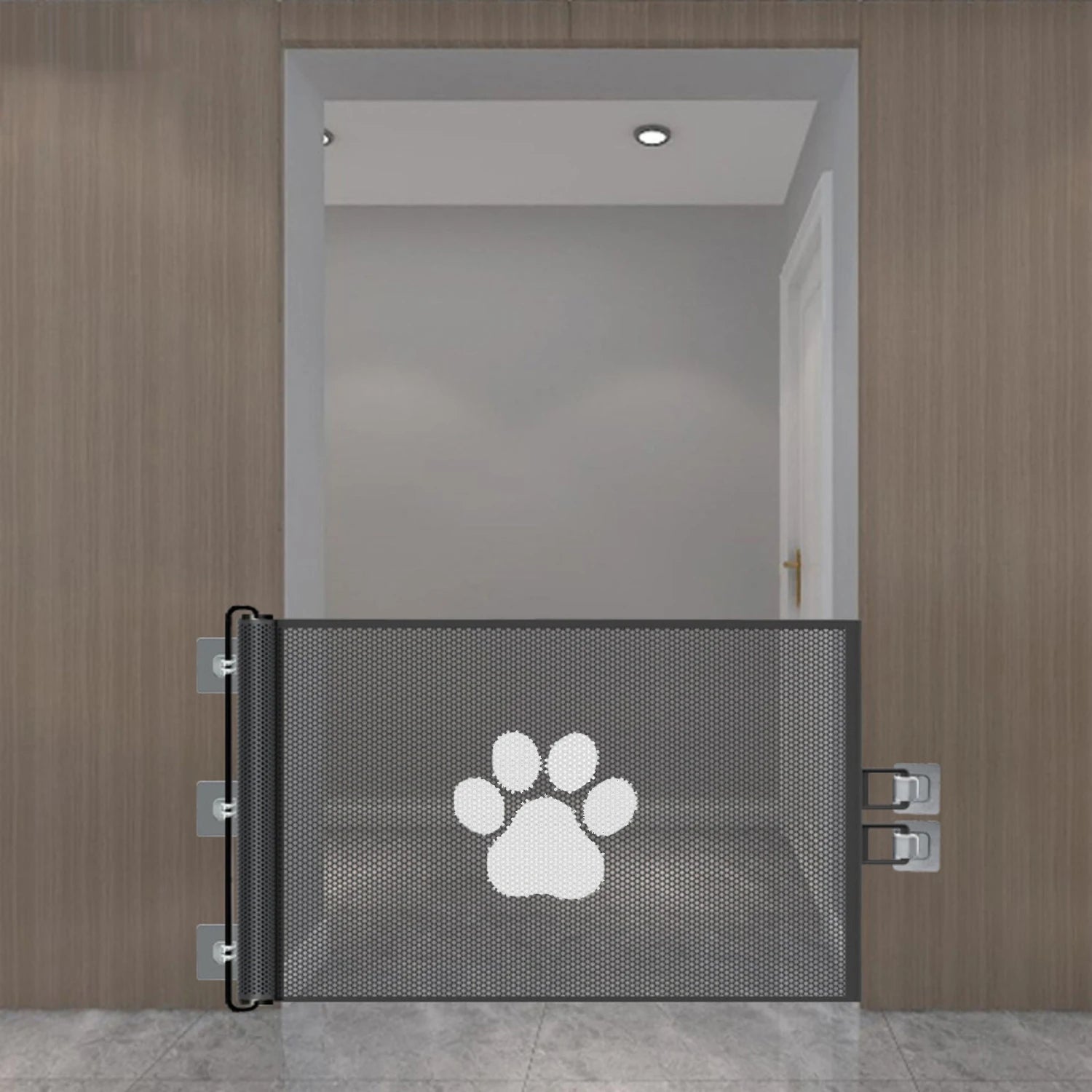 Retractable Pet Door Mesh Dog Fence Cat Fence Kitten Fence Suitable for Doorways, Stairs, Corridors Prevent Pet Vandalism