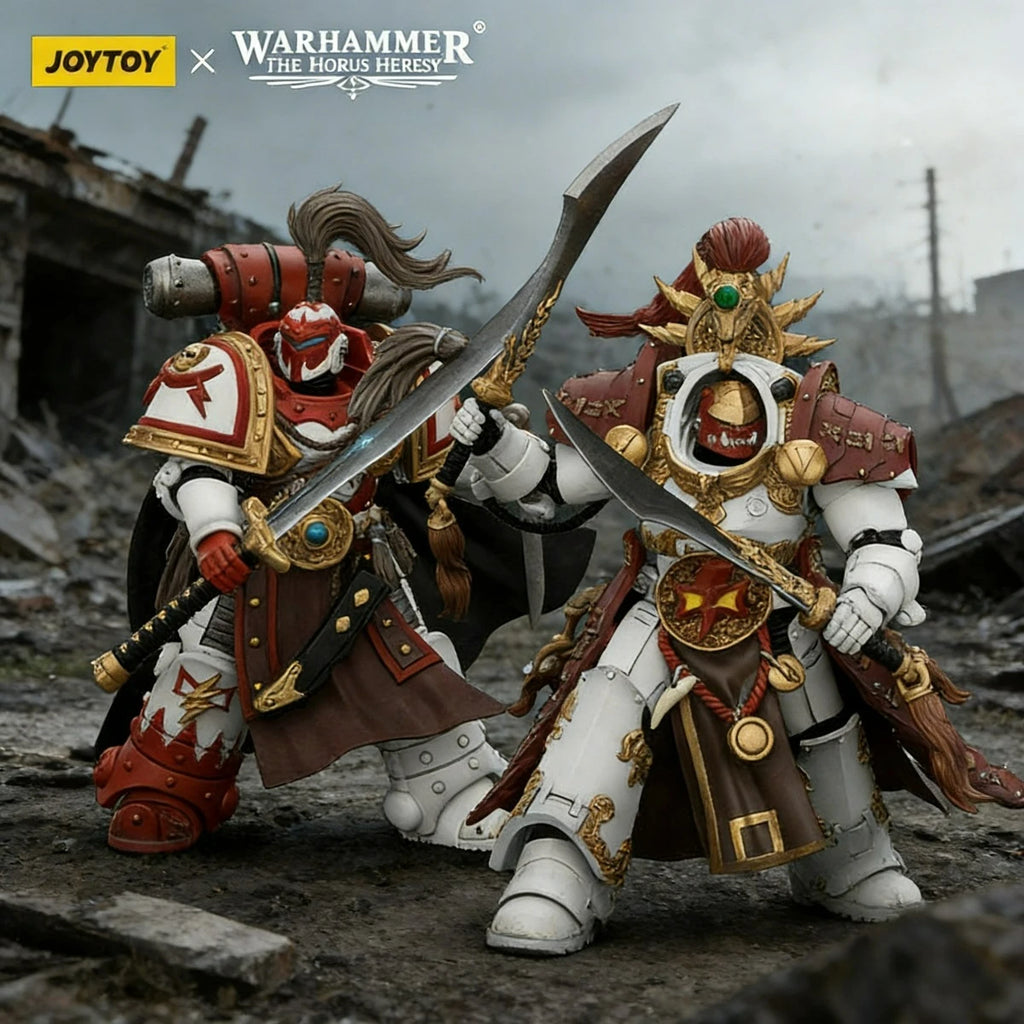JOYTOY Warhammer Action FigureThe Horus Heresy White Scars Hibou Khan 1/18 Moveable Model Anime Figure Decor Toys Boy Gift New