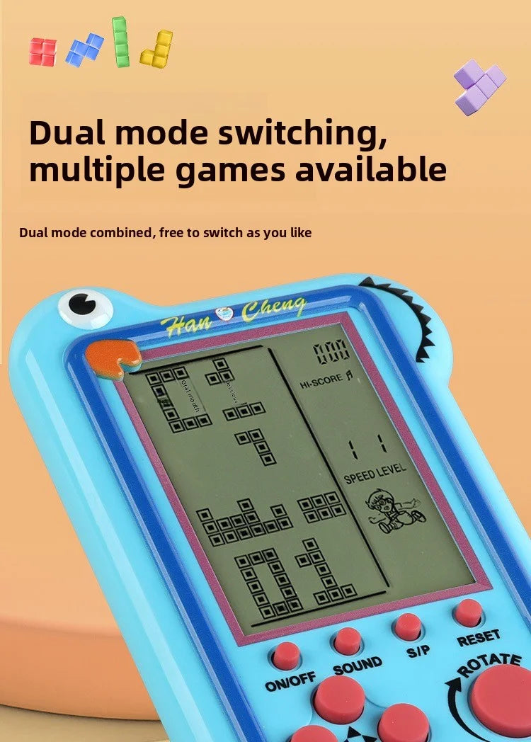 large-screen game console for tetris, retro and nostalgic toy, portable game machine for intelligence training