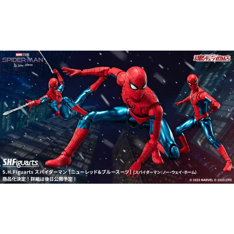 Bandai Original Tamashii Limited S.H.Figuarts Spider-Man New Red & Blue Suit Tom Holland No Way Home Action Anime Figure Toy