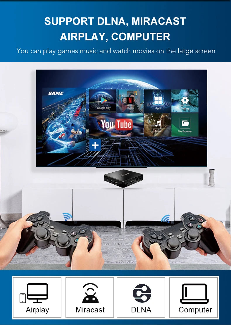 Retro Video Games MINI Wireless 2.4G HD Arcade N64 Family TV Mini Game Machine