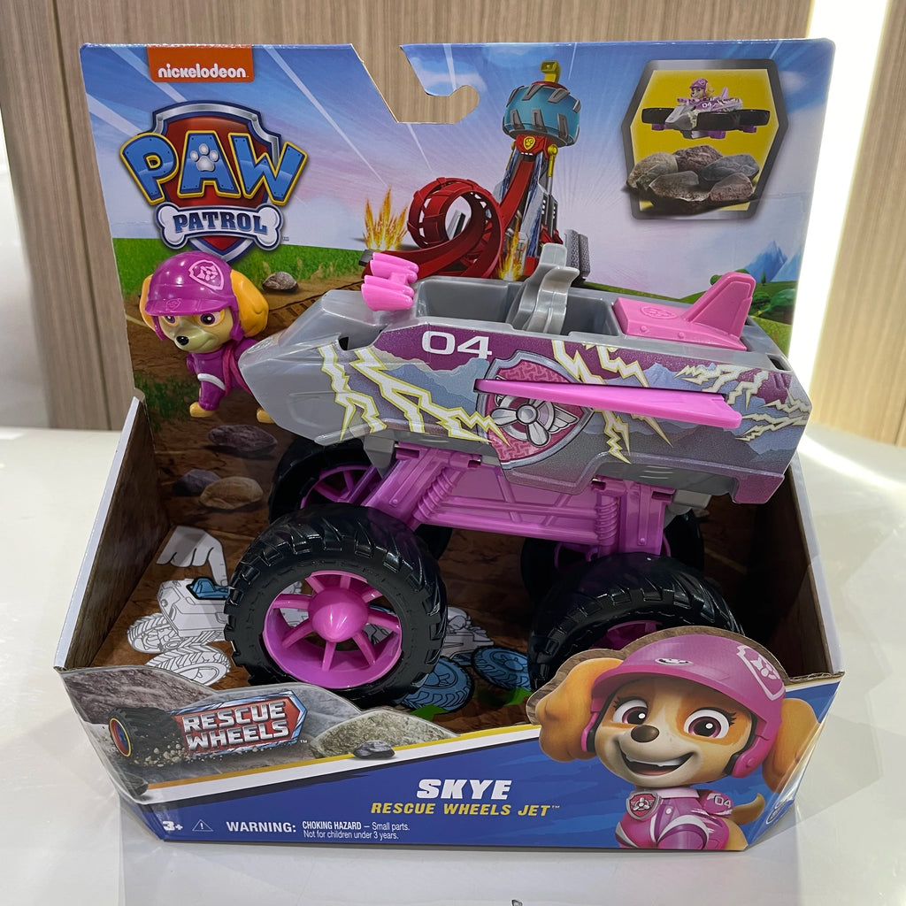 Original Paw Patrol Boomer Roxi Rescue Wheels BIG WHEELED TOY TRUCK with Collectible Action Figure Kids Toys for Boys & Girls