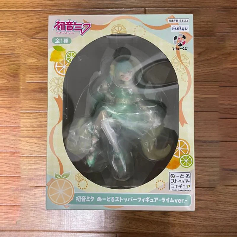 FuRyu Noodle Stopper Hatsune Miku Citrus MIKU B REWARD Kagamine Rin PVC 14CM Anime Action Figures Model Collection Toy