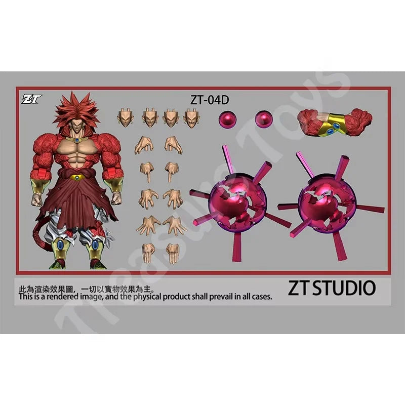 ZT Studio Broly Figure Dragon Ball Super Saiyan 4 Limit Breaker SSJ4 Broly 10 Inches Anime Action Figure Model Toys Gifts