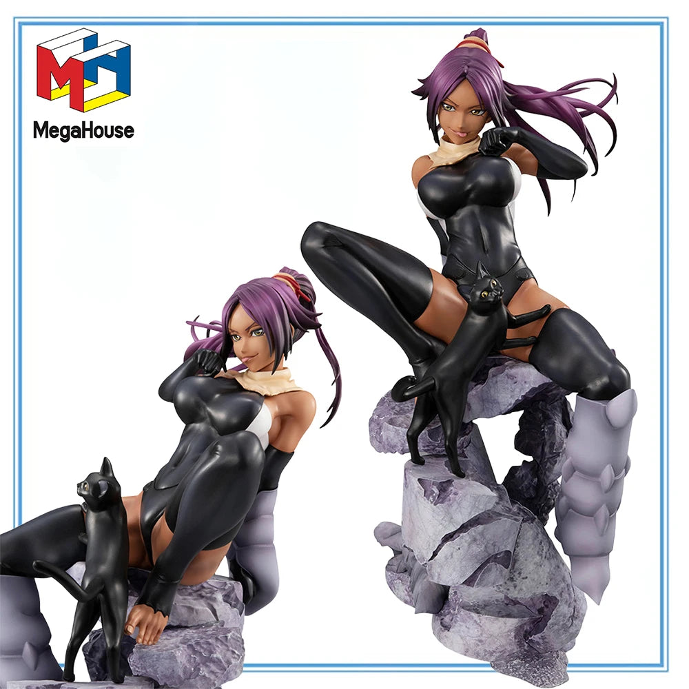 100% Original in Stock MegaHouse G.E.M. Bleach Shihouin Yoruichi Anime Figure Collection Series Garage Kit Model Decoration
