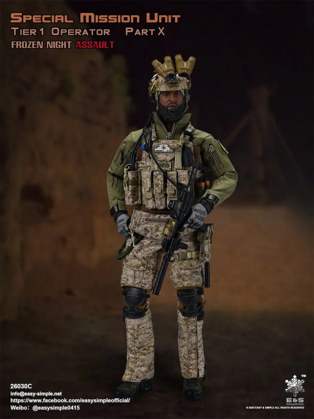 Hot Sales 1/6 Easy&Simple ES 26030C Special Mission Unit Part X Frozen Night Assault Full Set Moveable Action Figure For Fans