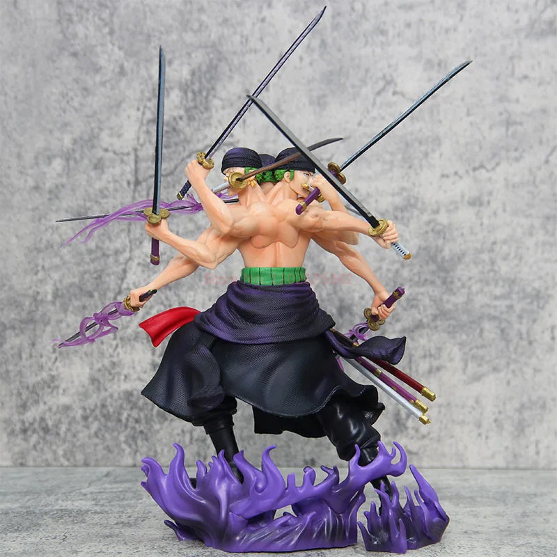 40 cm Anime-Figuren One Piece Roronoa Zoro Actionfiguren PVC-Modell Anime-Umgebende Charaktere Ornamente für Jungen-Geburtstagsgeschenke
