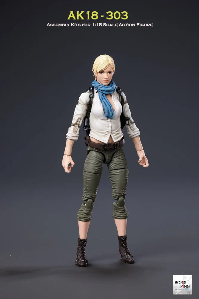 Presale BorisPing AK18 1/18 Scale Classic Game Character Special Agent Female Warrior Full Set Model 3.75 Inch Action Figure