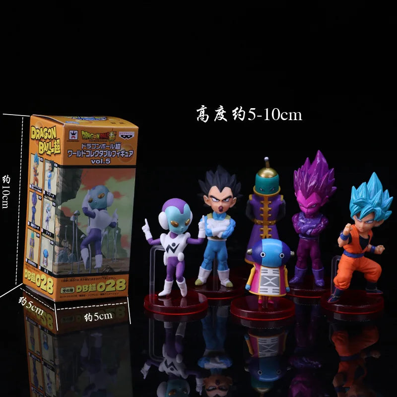 6Pcs/1Set WCF BANDAI Anime Dragon Ball Son Goku Burdock Series Figure Karifura Broli Set Model Toy Gift Collection Aciton Figure
