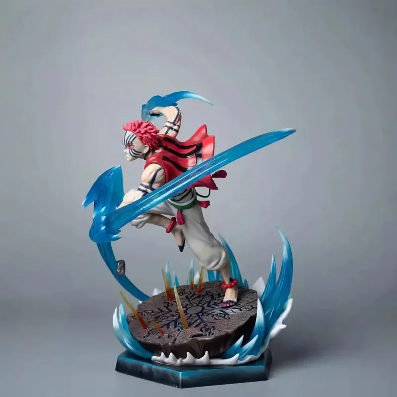 Hot 26cm Demon Slayer Kimetsu No Yaiba Akaza Upper Moon Three Battle Pose  Anime Figure Statue Desktop Decoration Toy